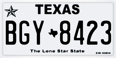 TX license plate BGY8423