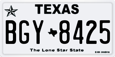 TX license plate BGY8425