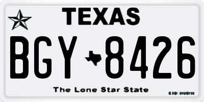 TX license plate BGY8426