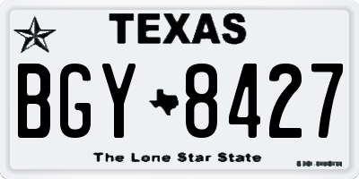 TX license plate BGY8427