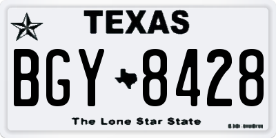 TX license plate BGY8428