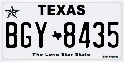 TX license plate BGY8435