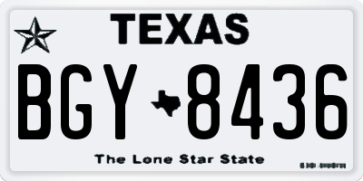 TX license plate BGY8436