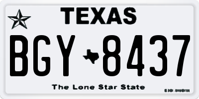TX license plate BGY8437