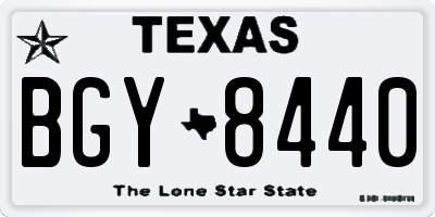 TX license plate BGY8440