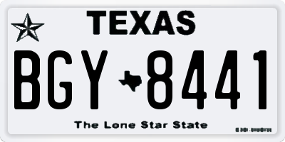 TX license plate BGY8441