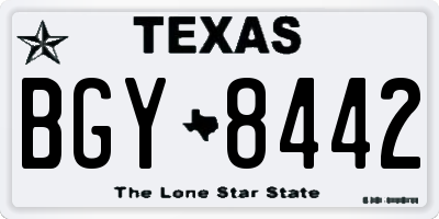 TX license plate BGY8442
