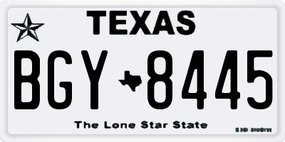 TX license plate BGY8445