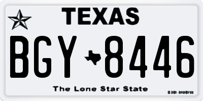 TX license plate BGY8446