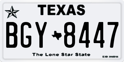 TX license plate BGY8447