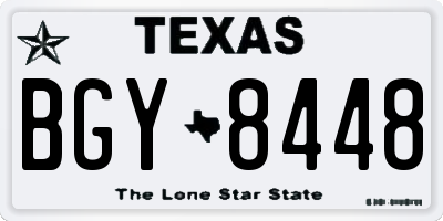 TX license plate BGY8448