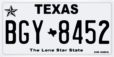 TX license plate BGY8452