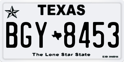 TX license plate BGY8453