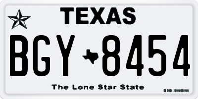 TX license plate BGY8454