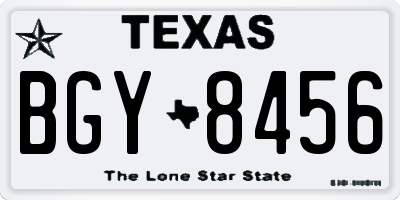 TX license plate BGY8456