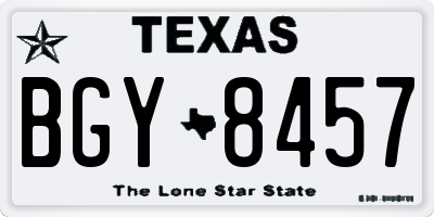 TX license plate BGY8457