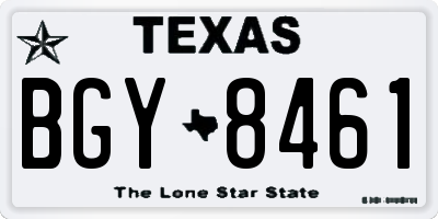 TX license plate BGY8461