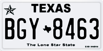 TX license plate BGY8463
