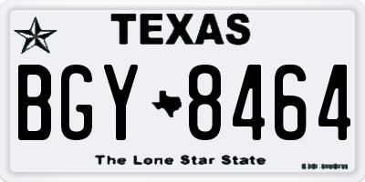 TX license plate BGY8464