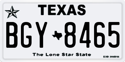 TX license plate BGY8465