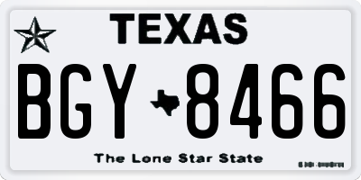 TX license plate BGY8466