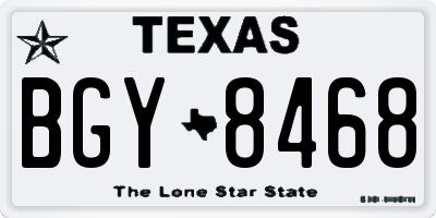 TX license plate BGY8468