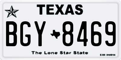 TX license plate BGY8469