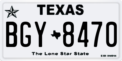 TX license plate BGY8470