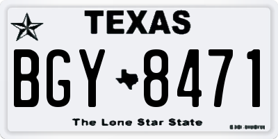 TX license plate BGY8471
