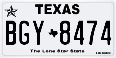 TX license plate BGY8474