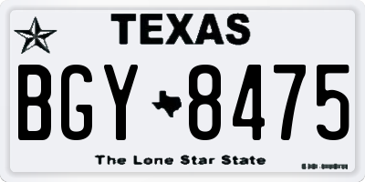 TX license plate BGY8475