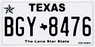 TX license plate BGY8476