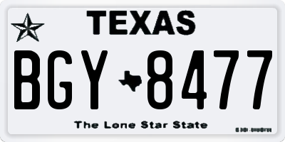 TX license plate BGY8477