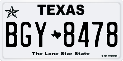 TX license plate BGY8478
