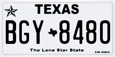 TX license plate BGY8480