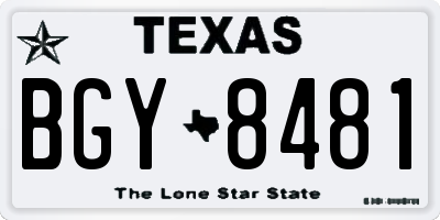 TX license plate BGY8481