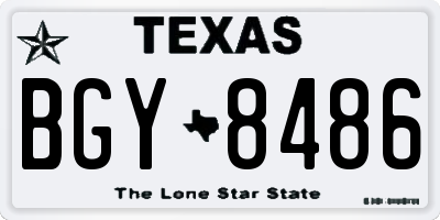 TX license plate BGY8486