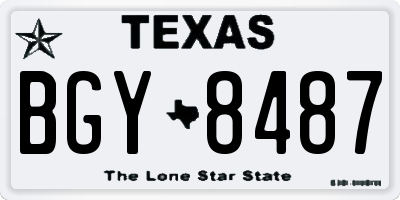 TX license plate BGY8487