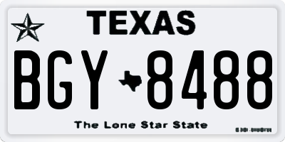 TX license plate BGY8488