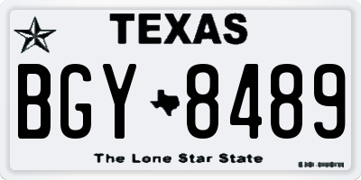 TX license plate BGY8489