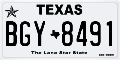 TX license plate BGY8491