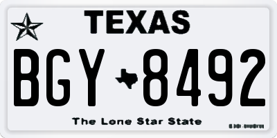 TX license plate BGY8492