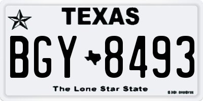 TX license plate BGY8493