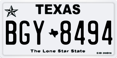 TX license plate BGY8494