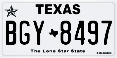 TX license plate BGY8497