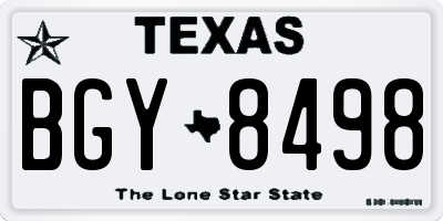 TX license plate BGY8498