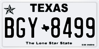 TX license plate BGY8499