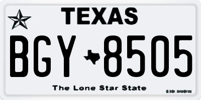 TX license plate BGY8505