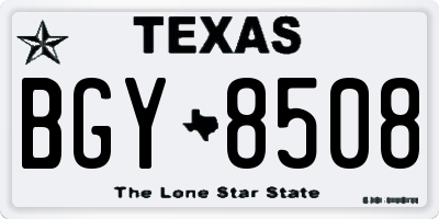 TX license plate BGY8508