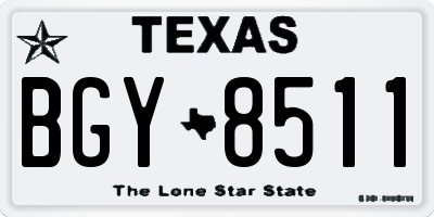 TX license plate BGY8511